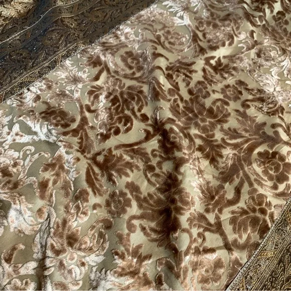 Burnout Velvet Duvet Cover Brocade Trim - Picture 3 of 11